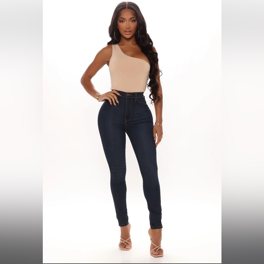 Fashion Nova Classic High Waist Skinny Jeans - Dark Denim